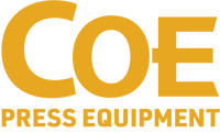 COE PRESS EQUIPMENT in gold block letters